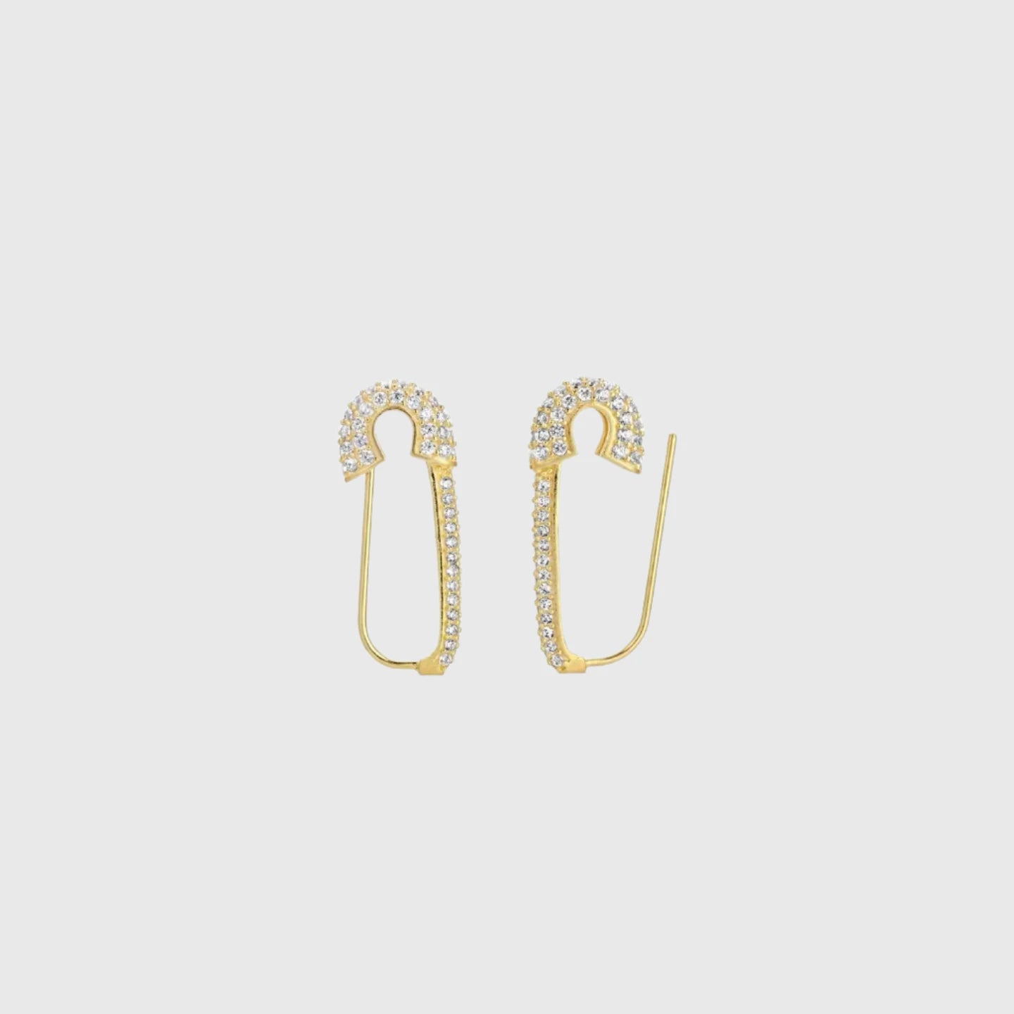 ICED OUT SAFETY PIN EARRINGS