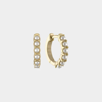 VANA PEARL HUGGIE EARRINGS