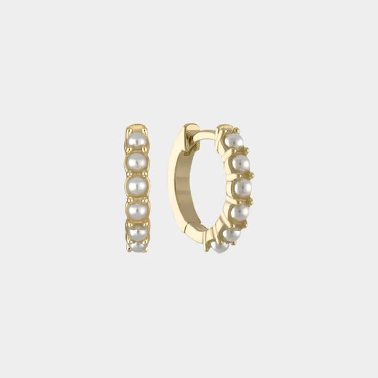 VANA PEARL HUGGIE EARRINGS