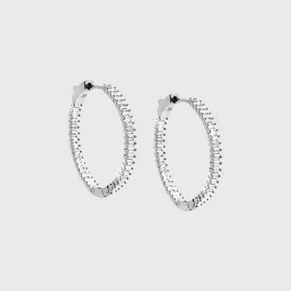 FANCY BAGUETTE HOOP EARRINGS