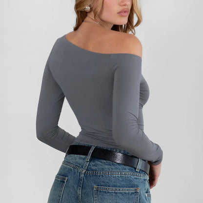 AUDREE ONE SHOULDER LONG SLEEVE