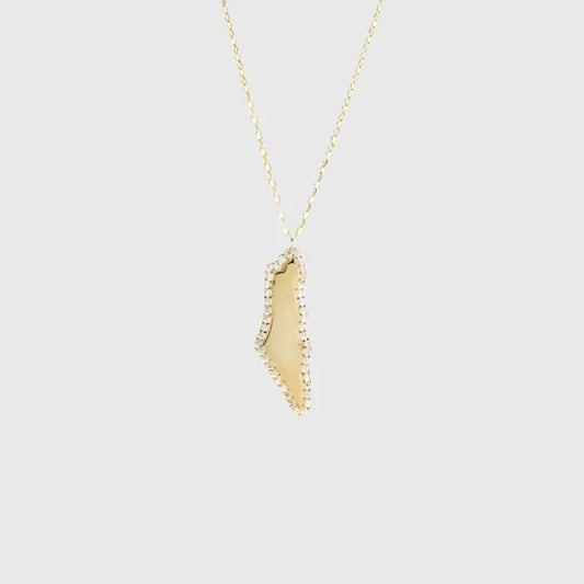 PAVE MAP OF ISRAEL NECKLACE