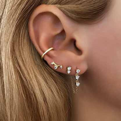 ANABELLE TRIPLE PRONG EARRINGS