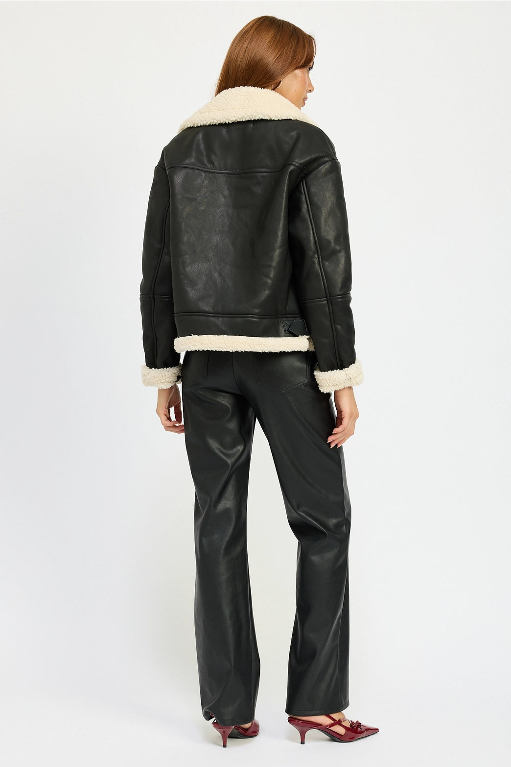 SHEARLING MOTO JACKET - "BLACK"