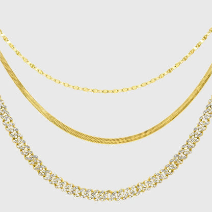 SHARI ADJUSTABLE GOLD CHAIN NECKLACE SET