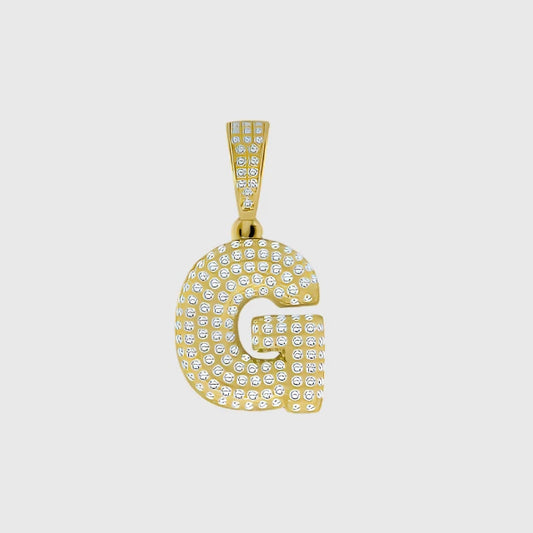 BABY ICED OUT INITIAL CHARM NECKLACE