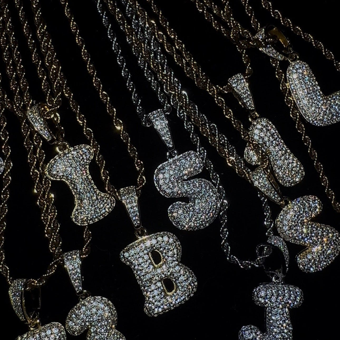 BABY GOLD ICED OUT NUMBER CHARM NECKLACE