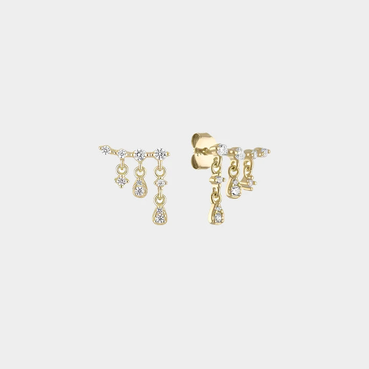 VERONICA DROP CHAIN STUD EARRINGS