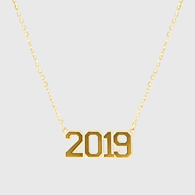 GOLD VARSITY YEAR NECKLACE