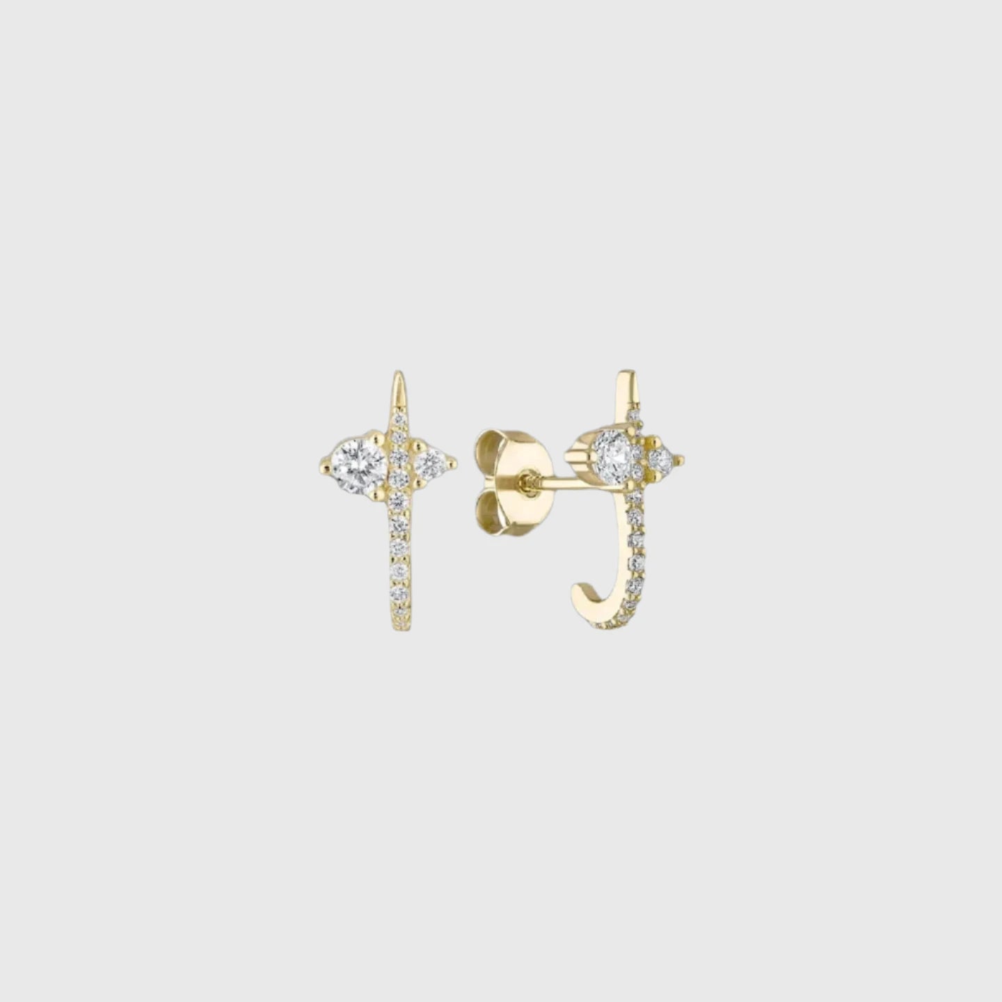 RADIANCE CURVED DIAMOND STUD EARRINGS