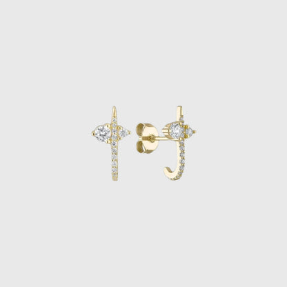 RADIANCE CURVED DIAMOND STUD EARRINGS