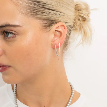 PAIGE DOUBLE STUD TENNIS EARRINGS