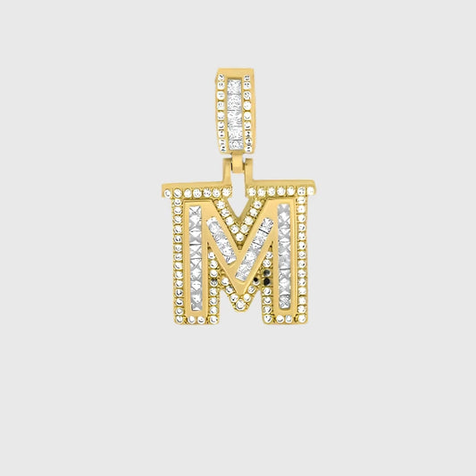 MINI BAGUETTE GOLD INITIAL CHARM NECKLACE