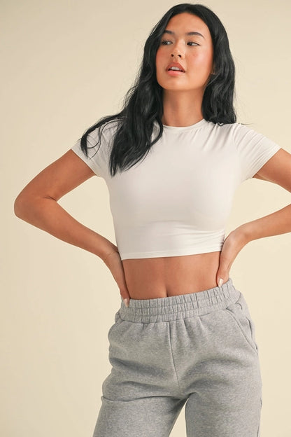 SOFIA SOFT KNIT JERSEY CROP - "CLOUD"