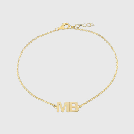 GOLD CUSTOM BLOCK LETTER ANKLET