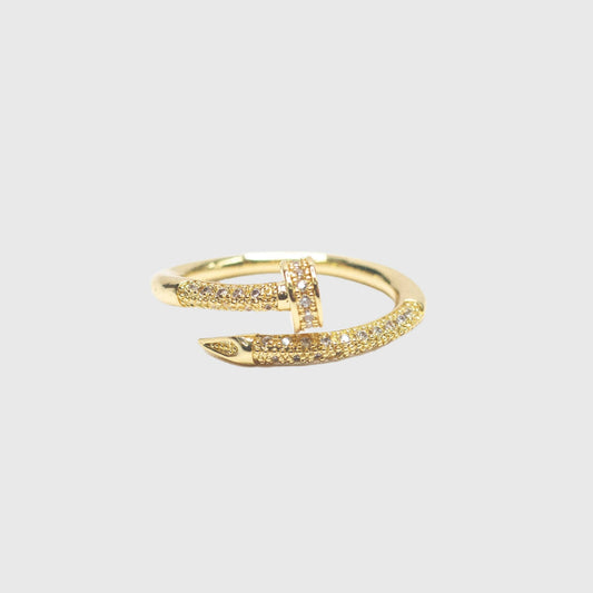 PAVE GOLD NAIL RING