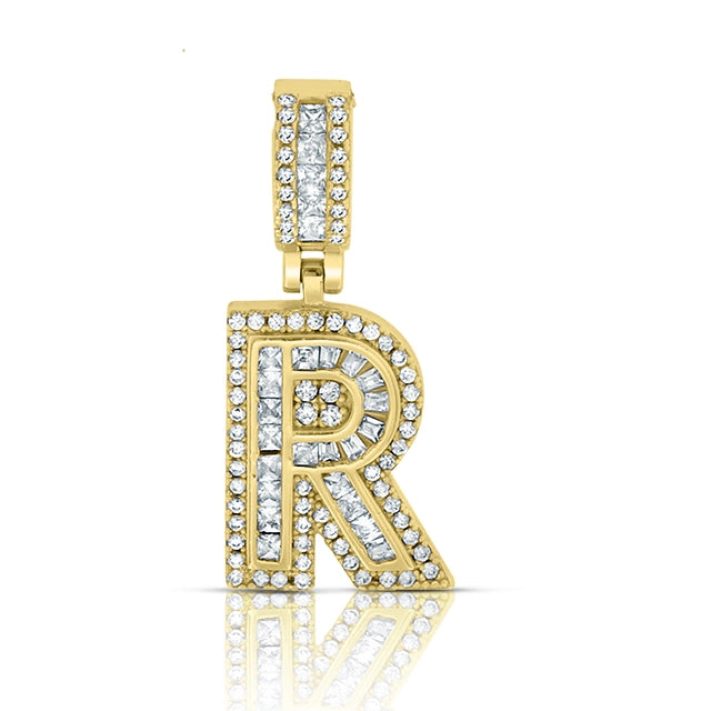 MINI BAGUETTE GOLD INITIAL CHARM NECKLACE