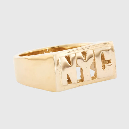 GOLD NYC BLOCK RING