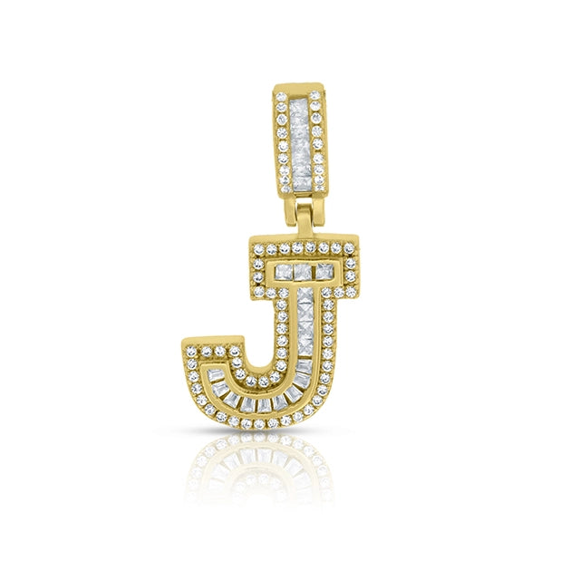 MINI BAGUETTE GOLD INITIAL CHARM NECKLACE