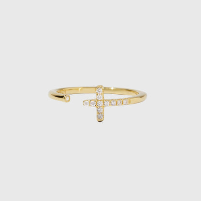 MARIA OPEN CROSS RING