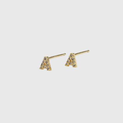 DIAMOND INITIAL STUD EARRINGS