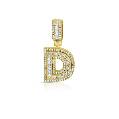 MINI BAGUETTE GOLD INITIAL CHARM NECKLACE