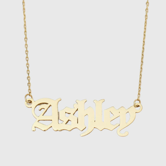 GOTHIC OLD ENGLISH CUSTOM NAME NECKLACE