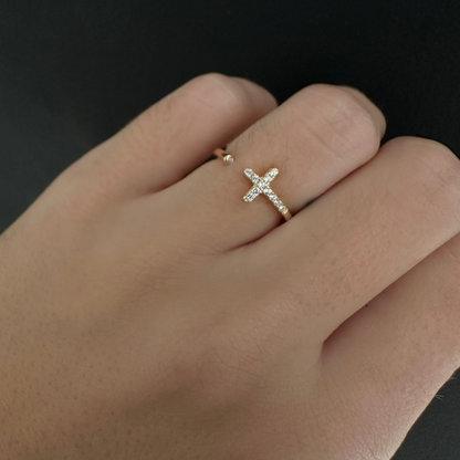 MARIA OPEN CROSS RING