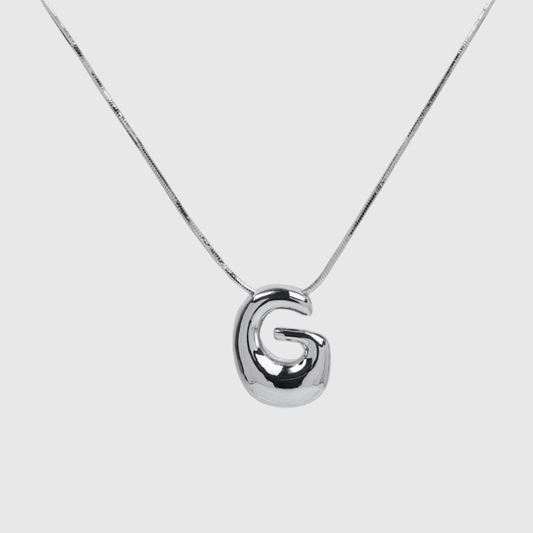 STERLING SILVER INITIAL WATERDROP NECKLACE - GABRIELLA MARIE