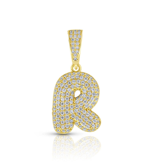 BABY ICED OUT INITIAL CHARM NECKLACE