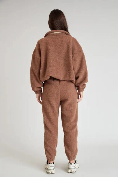 TEDDY FLEECE PANTS - "LATTE"