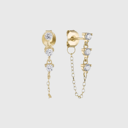 ANABELLE TRIPLE PRONG EARRINGS