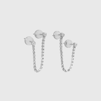 PAIGE DOUBLE STUD TENNIS EARRINGS