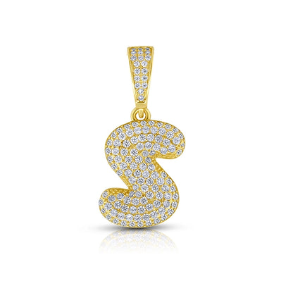 BABY ICED OUT INITIAL CHARM NECKLACE