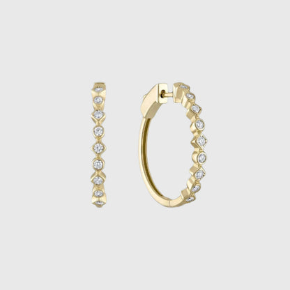 LENETTE BEZEL HOOP EARRINGS