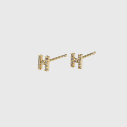 DIAMOND INITIAL STUD EARRINGS