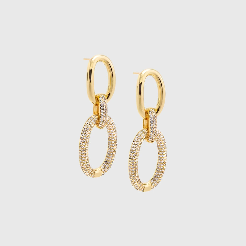 BELLA BLINGED DROP LINK EARRINGS