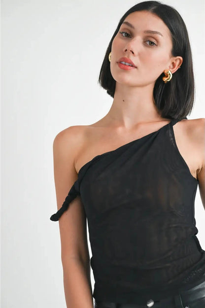 SIMMI TWIST SHOULDER TOP - "MIDNIGHT"