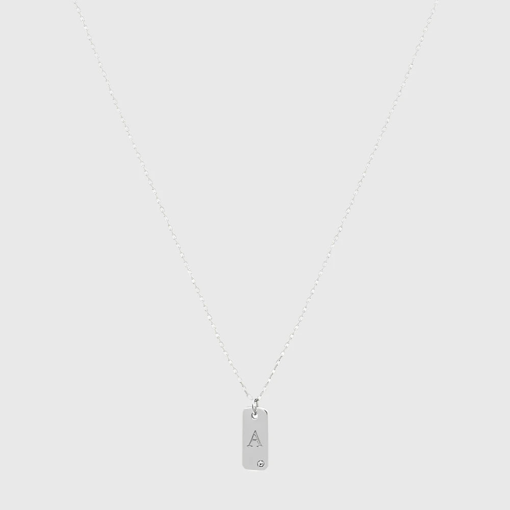 DOG TAG INITIAL NECKLACE