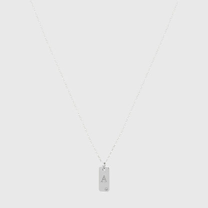 DOG TAG INITIAL NECKLACE