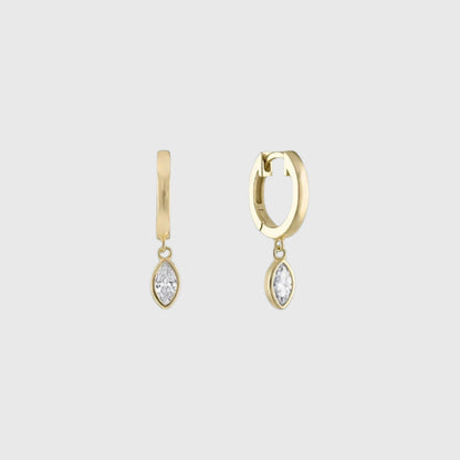 DANGLE MARQUISE HUGGIE EARRINGS