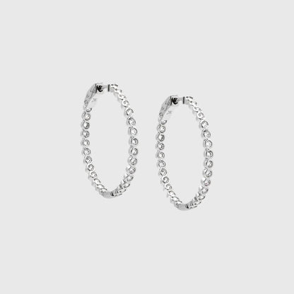 TANA ROUND BEZEL HOOP EARRINGS