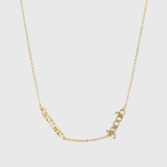 GOLD CUSTOM LOWERCASE NAMEPLATE NECKLACE