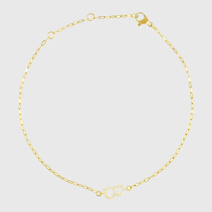 GOLD SIDEWAYS INITIAL ANKLET