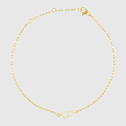 GOLD SIDEWAYS INITIAL ANKLET