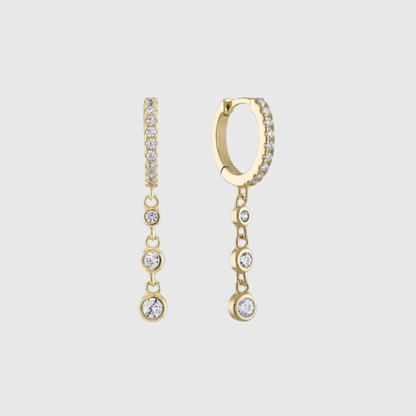 DANGLE DROP BEZEL EARRINGS