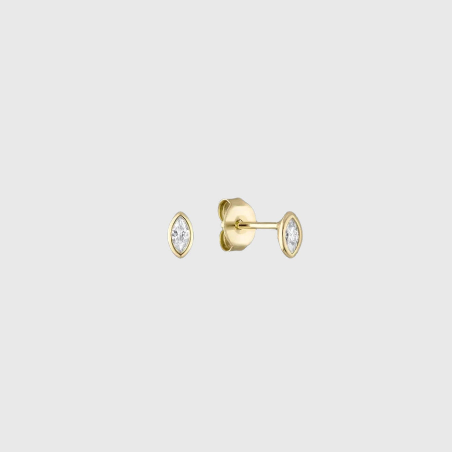 BEZEL MARQUISE STUD EARRINGS