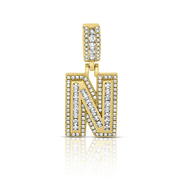 MINI BAGUETTE GOLD INITIAL CHARM NECKLACE