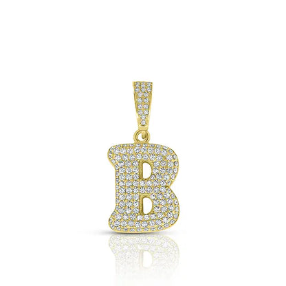 BABY ICED OUT INITIAL CHARM NECKLACE