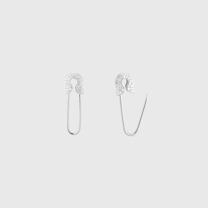 SOLID PAVE SAFETY PIN EARRINGS